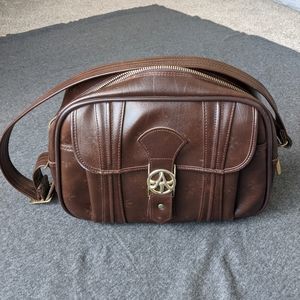 Vintage American Tourister luggage bag shoulder carry on brown patterned